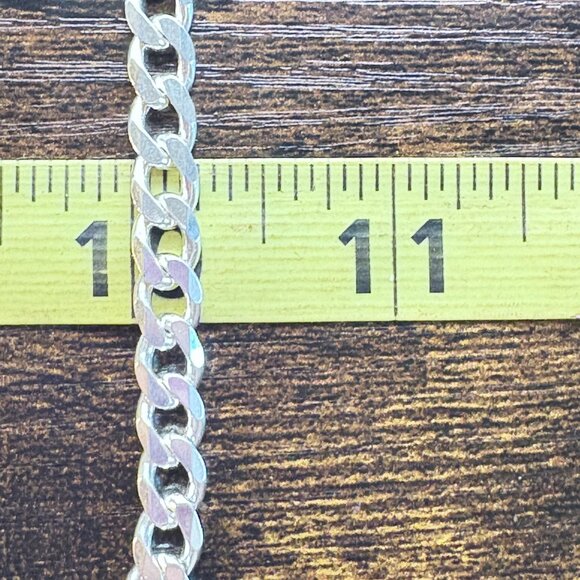 VTG Sterling Silver 925 Heavy Curb Link Chain Necklace Size 24" Length - Picture 11 of 12